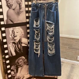 SOLD! High Rise Ripped Denim